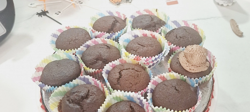 Magdalenas de chocolate y naranja para 12 con thermomix