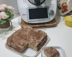 Step <p>* Inteoduzca el molde en el horno y hornee durante 30 mtos aproximadamente, deje enfriar desmolda y sirva el pastel decorado con canela en polvo</p> illustration