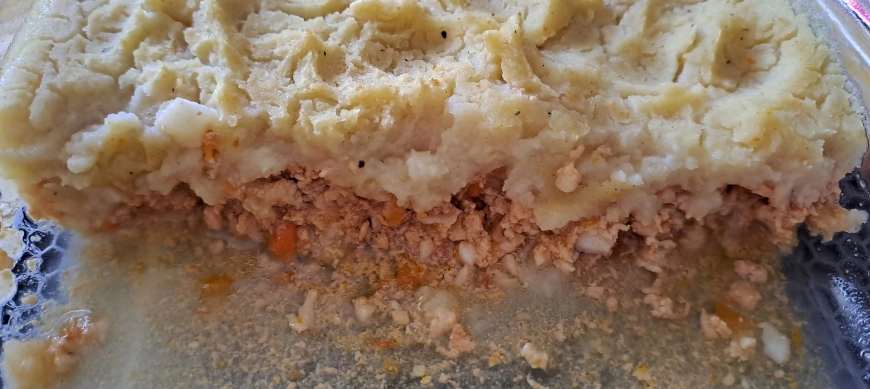Pastel de carne picada y puré de patatas